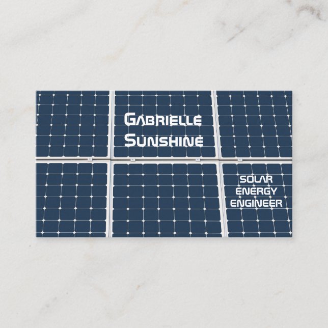 Solar Energy Engineer customizable Business Card (Front)