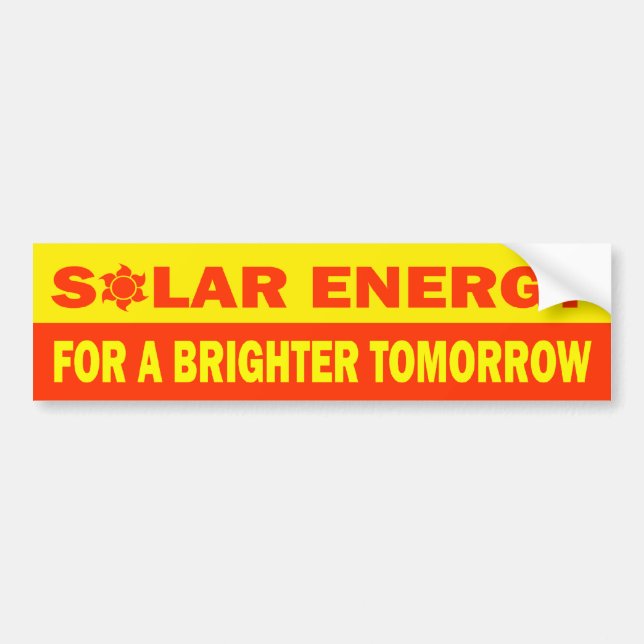 Solar Energy For A Brighter Tomorrow Bumper Sticker (Front)
