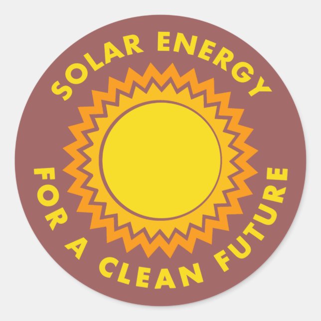 Solar Energy For A Clean Future Classic Round Sticker (Front)