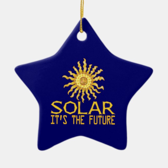 Solar Energy Future Ceramic Ornament (Front)