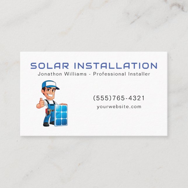 Solar Energy Instillation Service Business Card (Front)