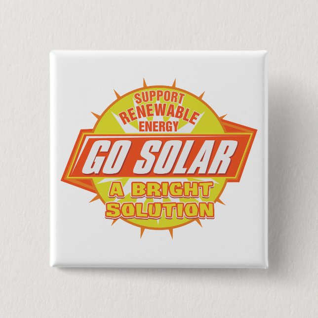 Solar Energy Solution 2 Inch Square Button (Front)