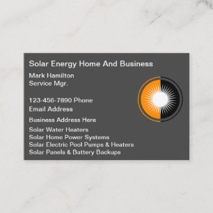 Solar Energy Systems Business Card Design