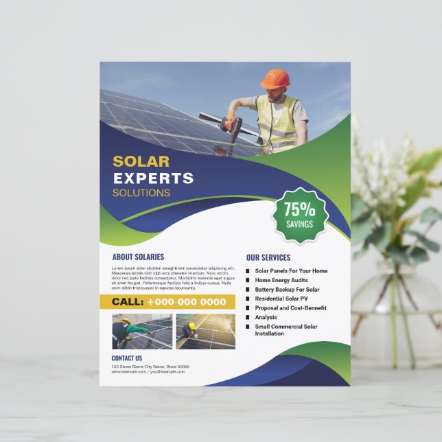 Solar Expert Solution flyer template  (Standing Front)