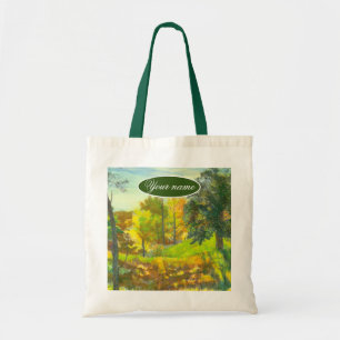 Solar fall painting watercolor tote bag
