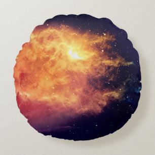 Solar Fire Across the Cosmos Round Pillow