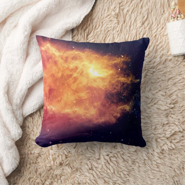 Solar Fire Across the Cosmos Throw Pillow (Blanket)