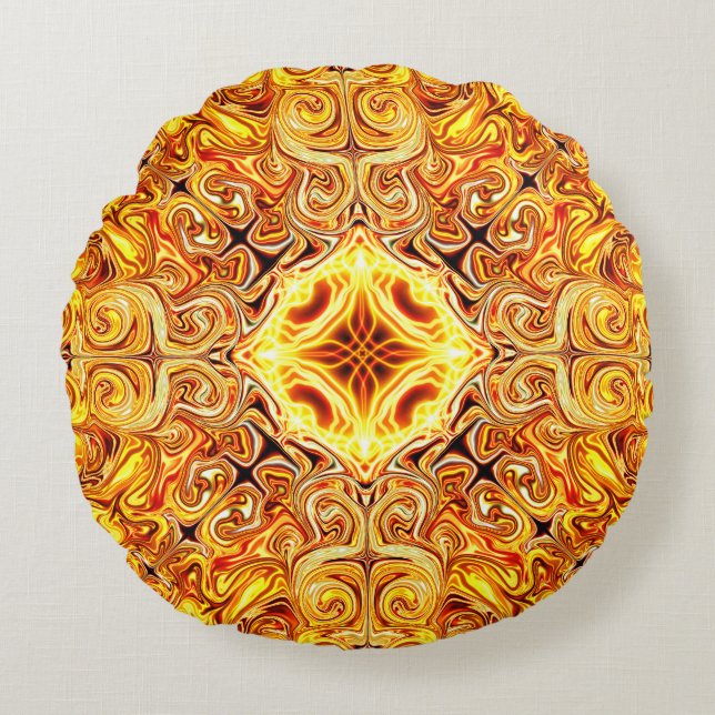 Solar Fire Round Pillow (Front)