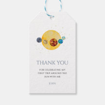 Solar First trip around the sun thank you tags