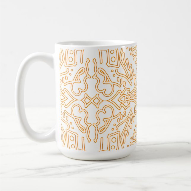 Solar Flare Gold Damask Phone / iPad case Coffee Mug (Left)