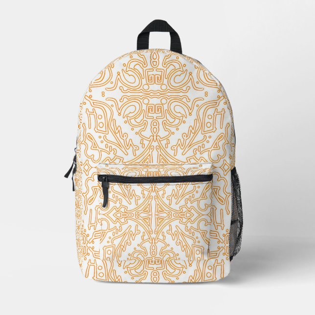 Solar Flare Gold Damask Phone / iPad case Printed Backpack (Front)