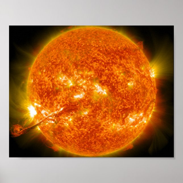 Solar Flare or Coronal Mass Ejection on Sun Poster (Front)