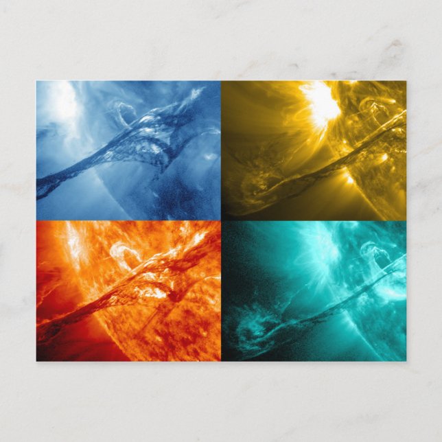 Solar Flare or Coronal Mass Ejection Sun Collage Postcard (Front)