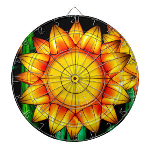 Solar Flare Sunflowers Dartboard