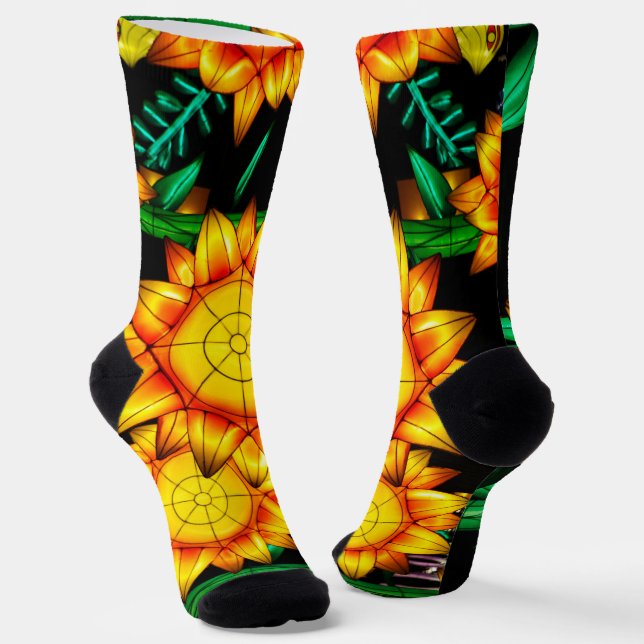 Solar Flare Sunflowers  Socks (Angled)