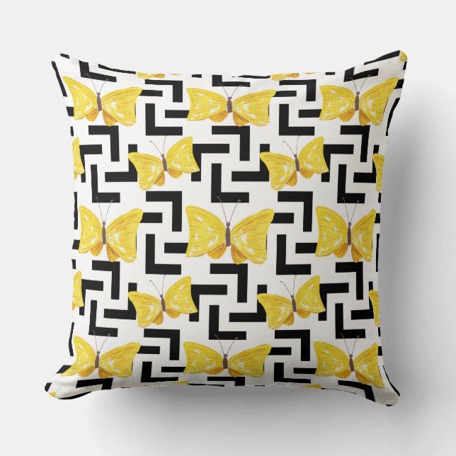 Solar Flower Throw Pillow (Front)