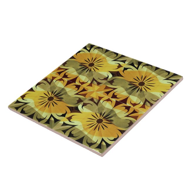 Solar Fragment abstract Geometric ceramic tile (Side)