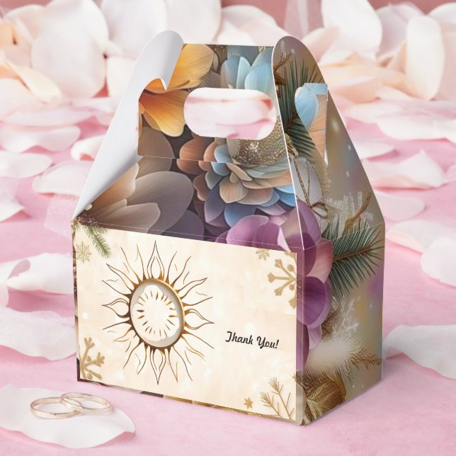 "Solar Golden Elegance" Favor Box (Wedding)