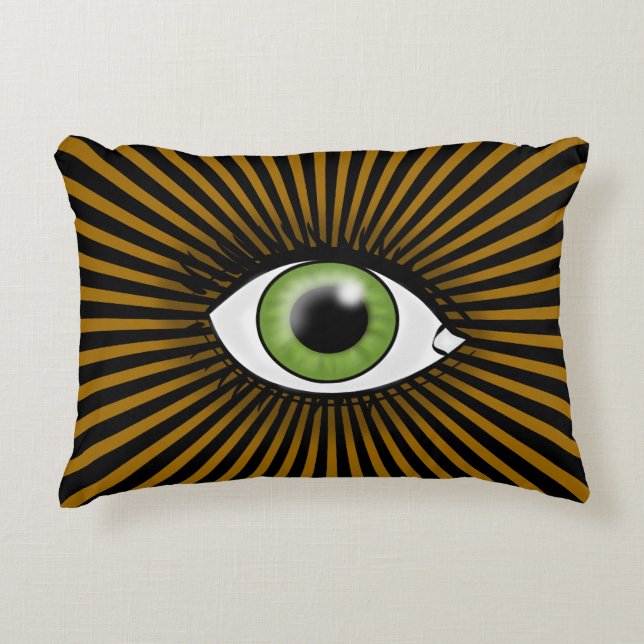 Solar Green Eye Decorative Pillow (Front)