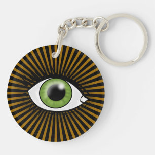 Solar Green Eye Keychain