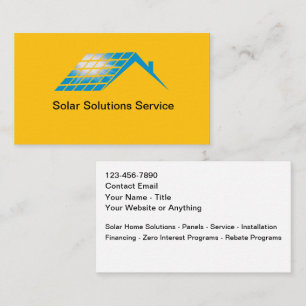 Solar Home Solutions Business Cards