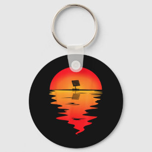 Solar Installation Sunset Solar Panel Installer Keychain