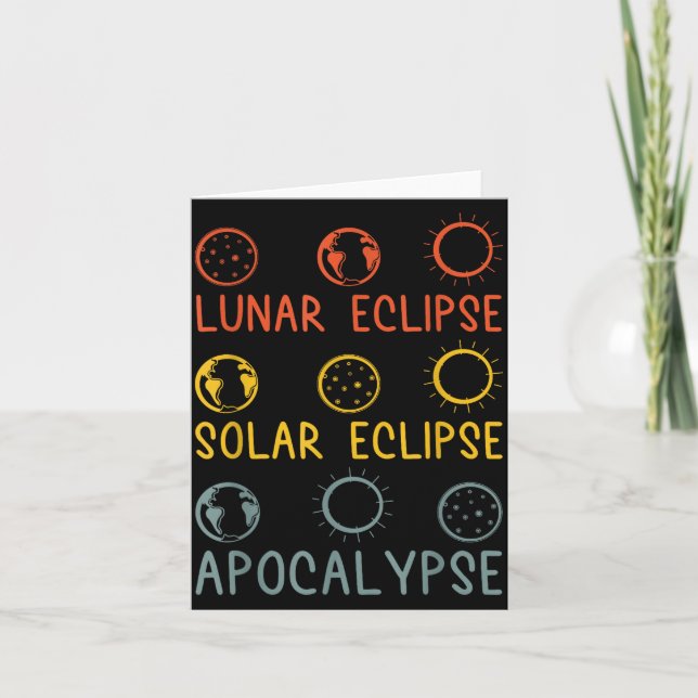 Solar Lunar Eclipse Apocalypse Celestial Design Card (Front)