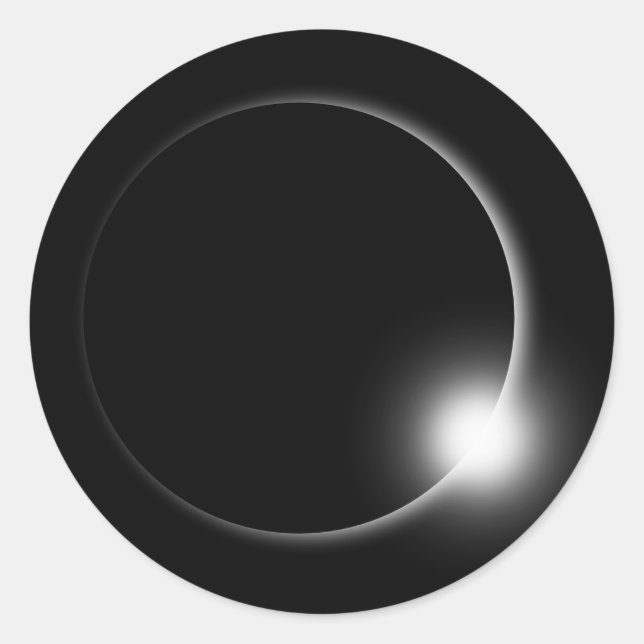 Solar Lunar Eclipse Moon Sun Flare Photography Classic Round Sticker (Front)