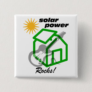 Solar p0wer rocks! 2 inch square button