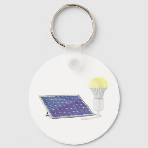 Solar panel and light bulb keychain