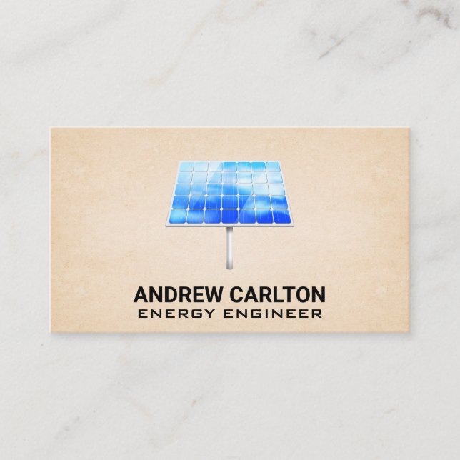 Solar Panel Icon Business Card (Front)
