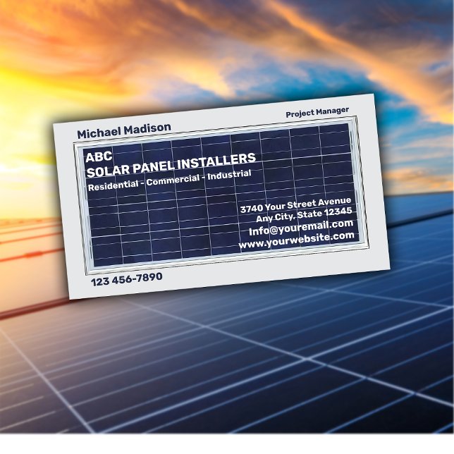 Solar Panel Installation Company Business Card (Creator Uploaded)