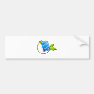 Solar Panel Leaf Plug Bumper Sticker