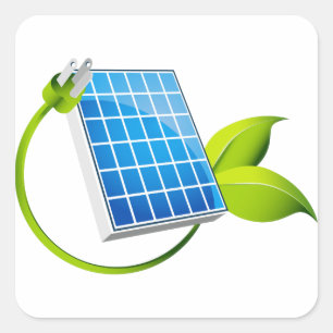 Solar Panel Leaf Plug Square Sticker