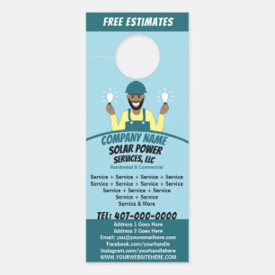 Solar Panel Light Bulb Services Company  Door Hanger