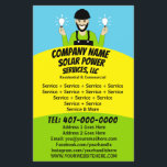 Solar Panel Light Bulb Services Company  Flyer<br><div class="desc">Personalize and customize this eye-catching solar (power washing) professional door hanger template design to suit your business/company's needs. This solar template displays picture of solar panel service technician character holding light bulbs. Add your logo for more effective branding. Customize the coupon offer on door hanger to attract potential clients. Great...</div>