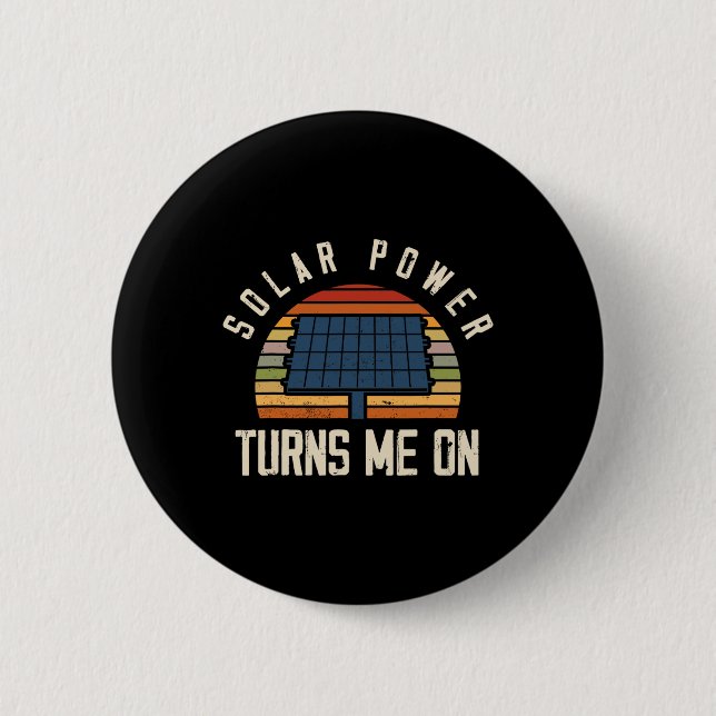 Solar Panel Solar Energy Solar Power  2 Inch Round Button (Front)