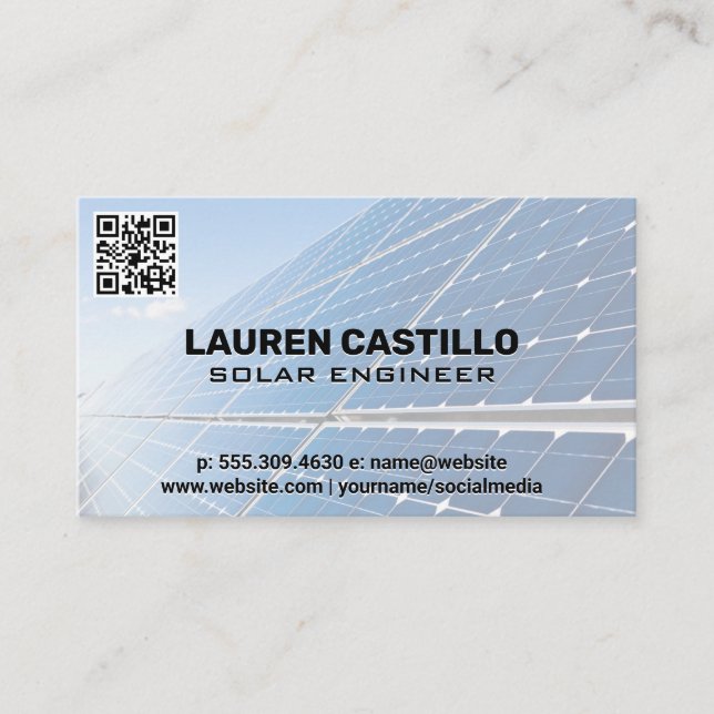 Solar Panel Technology | QR Scan Code Business Card (Front)