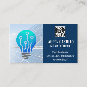 Solar Panels   Light Bulb   QR Scan Code Business Card