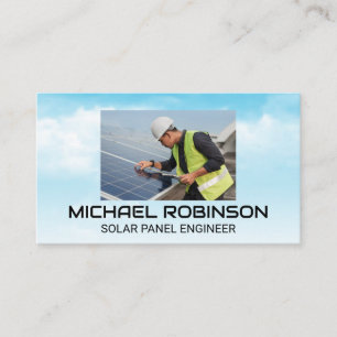 Solar Panels Technician   Clouds and Sky Business Card