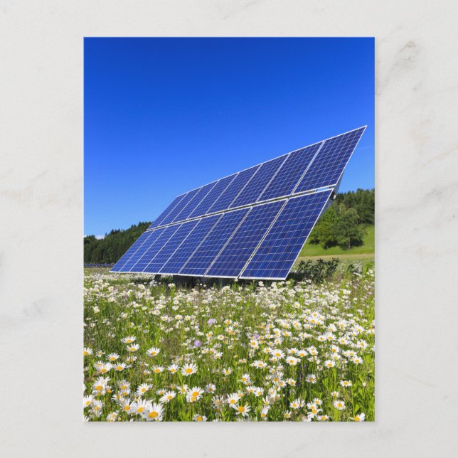 Solar Panels with rural landscape Postcard (Front)