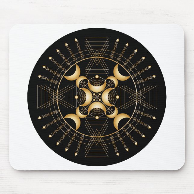 Solar Plexus Chakra Shadow Mandala Mouse Pad (Front)