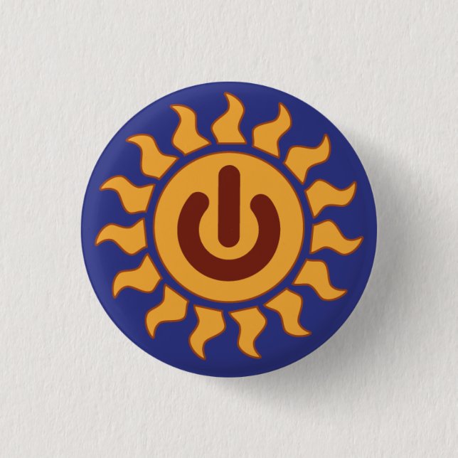 Solar Power 1 Inch Round Button (Front)