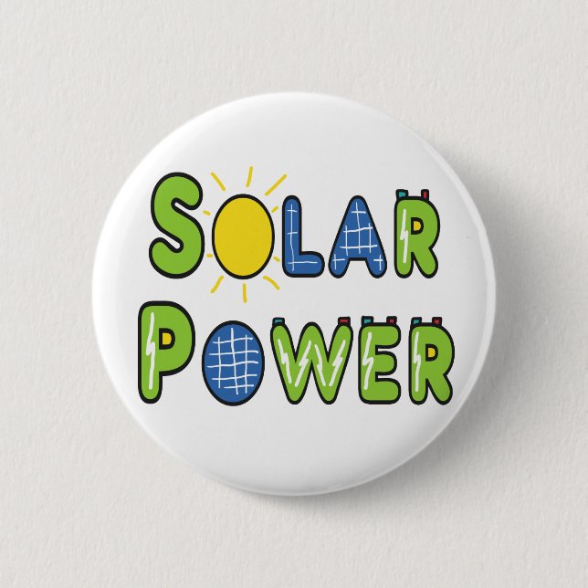 Solar Power 2 Inch Round Button (Front)