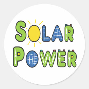 Solar Power Classic Round Sticker