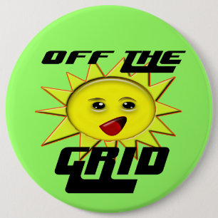 Solar Power Gifts and Promotional Products T-shirt 6 Inch Round Button