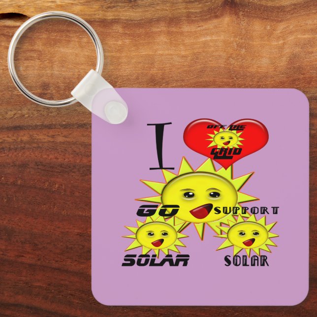 Solar Power Gifts and Promotional Products T-shirt Keychain (Front)