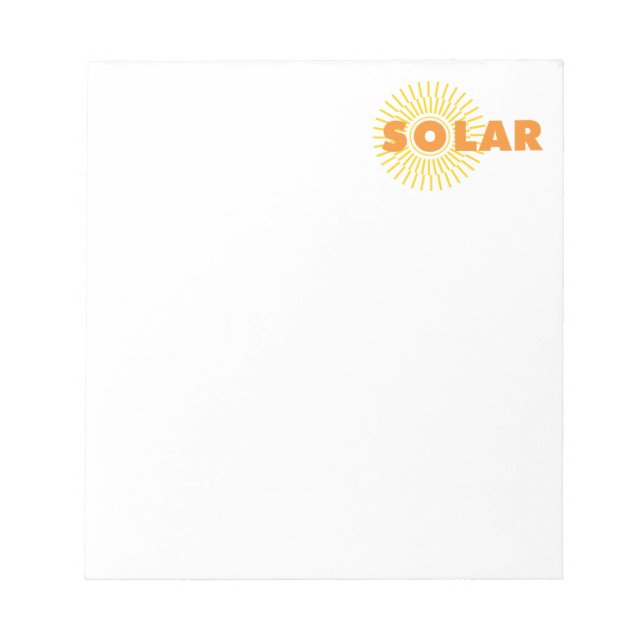 Solar Power Sun Notepad (Front)