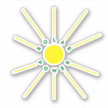Solar Power Vinyl Sticker