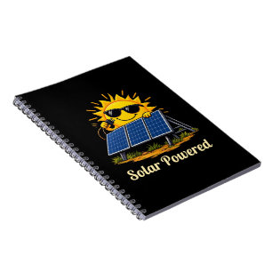 Solar Powered Cute Sun & Solar Panel Spiral Notebook